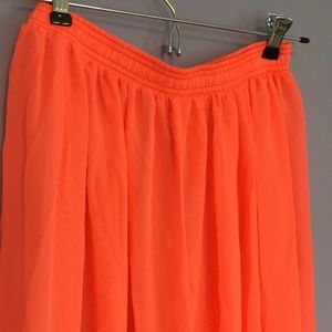 Highlighter Peach Chiffon Maxi Skirt/Cover Up